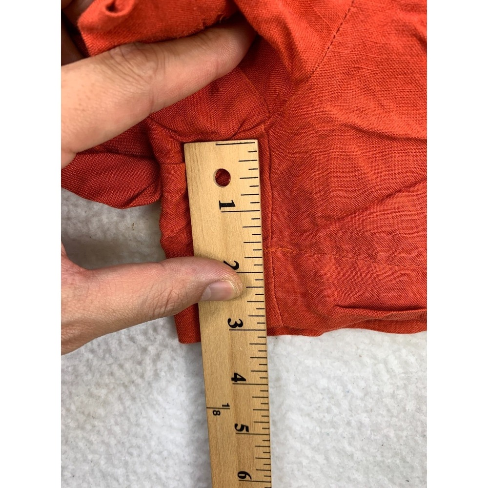 Madewell Linen-Blend Track Shorts Womens M Orange Pleated Elastic Waist Pull On - Picture 6 of 9